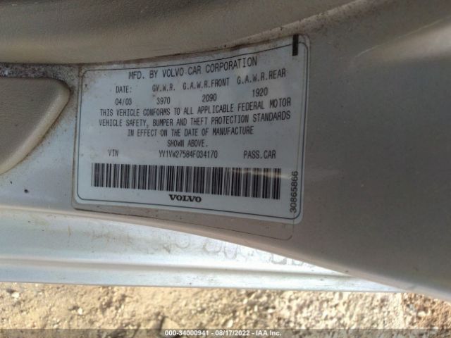 YV1VW27584F034170 Volvo V40