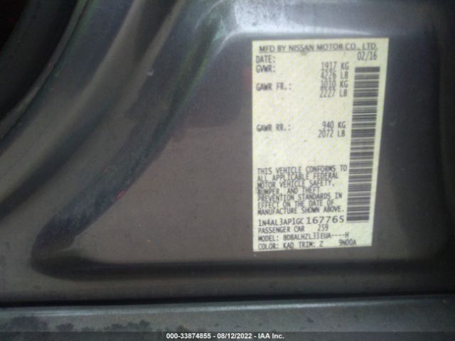 1N4AL3AP1GC167765 Nissan Altima 2.5 Sr