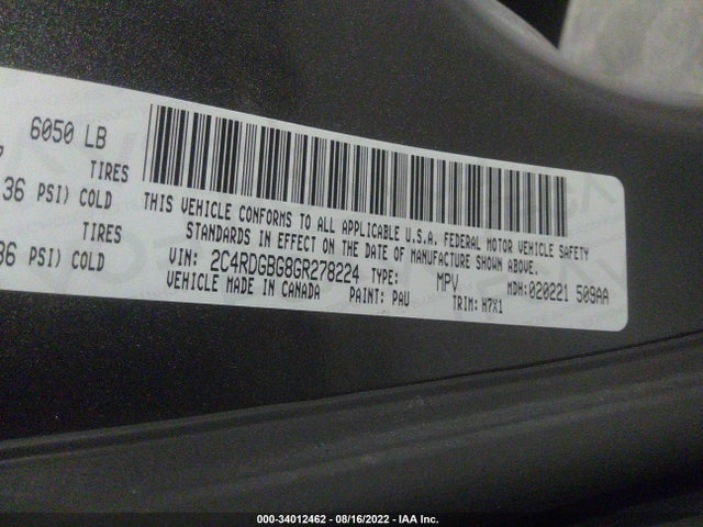 Dodge Grand Caravan American Value Pkg 2016 2C4RDGBG8GR278224 Image 10