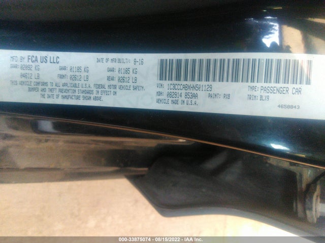 Chrysler 200 Limited Platinum 2017 1C3CCCABXHN501129 Image 9