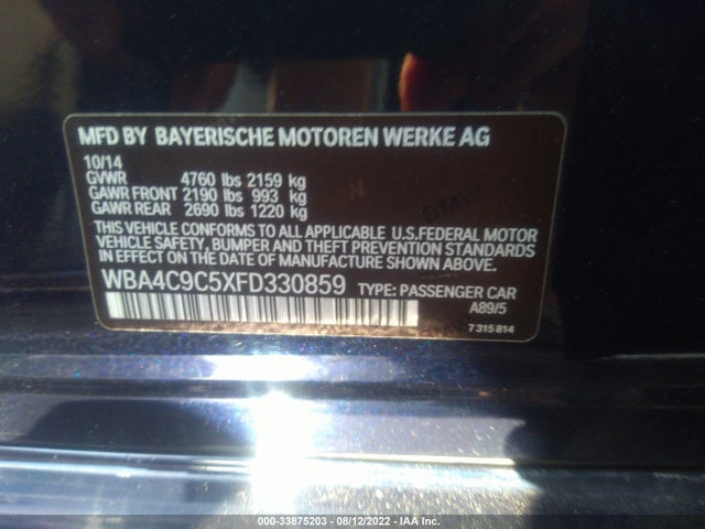 BMW 4 Series 428i Xdrive 2015 WBA4C9C5XFD330859 Image 9