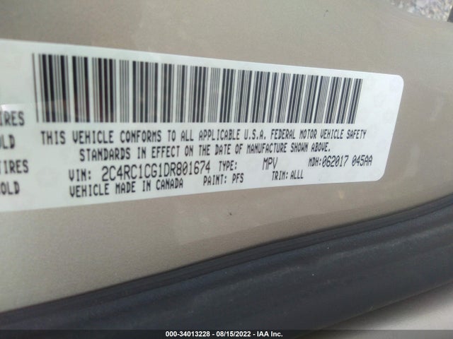2013 CHRYSLER TOWN & COUNTRY TOURING-L VIN: 2C4RC1CG1DR801674