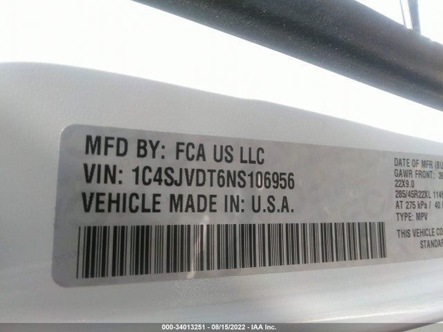 2022 Jeep Wagoneer, VIN: 1C4SJVDT6NS106956