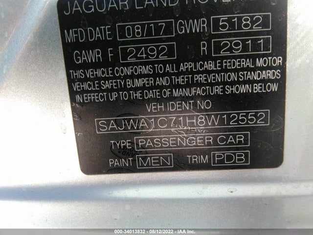 2017 Jaguar XJ, VIN: SAJWA1C71H8W12552