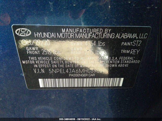 Hyundai SONATA SEL 2021 5NPEL4JA6MH089061 Image 9