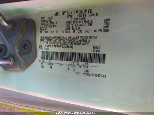 2015 Ford Transit Connect, VIN: NM0LS7F70F1206696