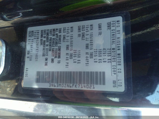 2015 Chevrolet City Express, VIN: 3N63M0ZN6FK714021