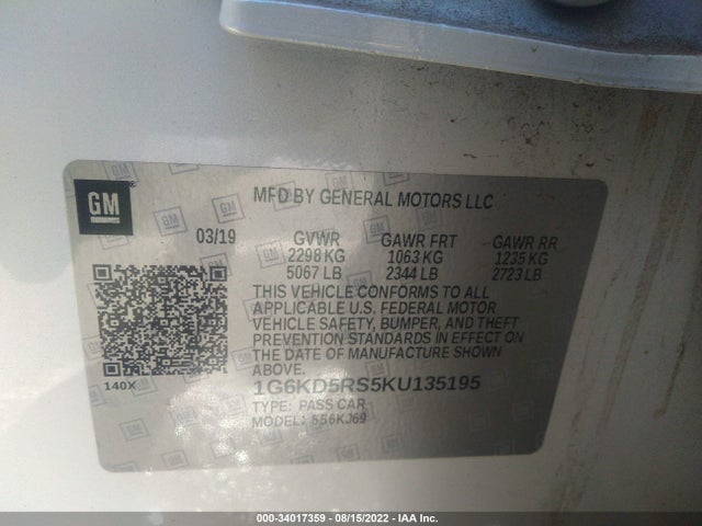 2019 Cadillac CT6, VIN: 1G6KD5RS5KU135195
