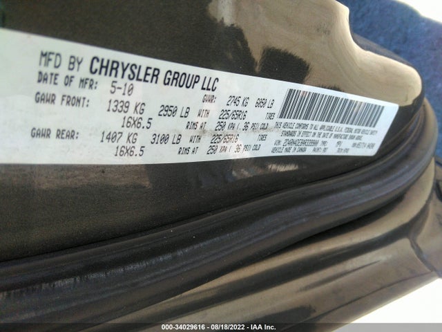 2010 DODGE GRAND CARAVAN SE VIN: 2D4RN4DE8AR339900