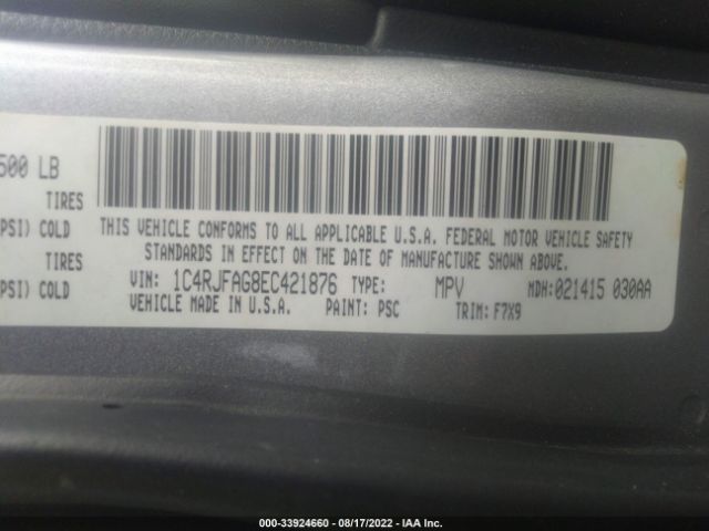 1C4RJFAG8EC421876 Jeep Grand Cherokee Laredo