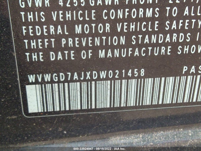 Volkswagen GTI 2013 WVWGD7AJXDW021458 Image 10