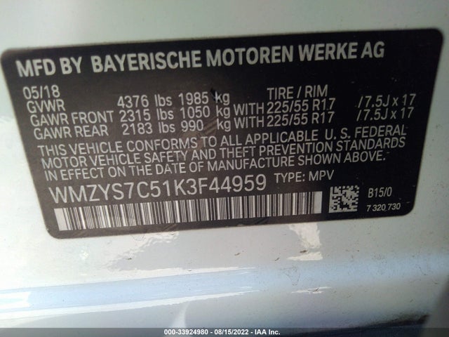 2019 Mini Countryman, VIN: WMZYS7C51K3F44959