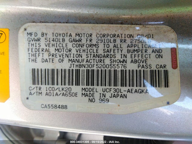 Lexus LS 430 2002 JTHBN30F520055576 Image 10