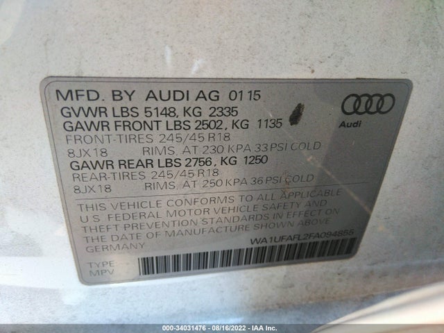 WA1UFAFL2FA094855 Audi Allroad Premium Plus