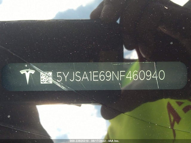 2022 Tesla Model S, VIN: 5YJSA1E69NF460940