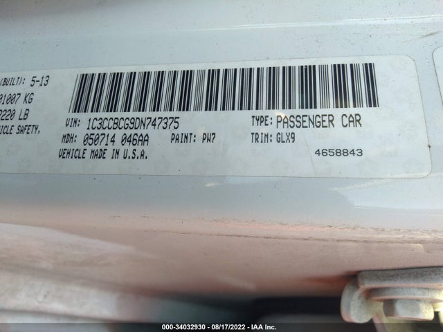 Chrysler 200 Limited 2013 1C3CCBCG9DN747375 Image 10