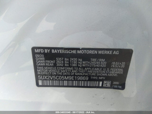 2021 BMW X4, VIN: 5UX2V5C05M9E19869