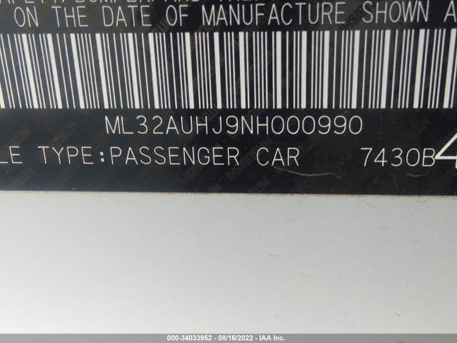 ML32AUHJ9NH000990 Mitsubishi Mirage Es/le