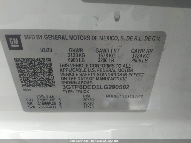 GMC Sierra 1500 Slt 2020 3GTP8DED1LG290582 Image 11