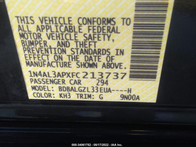 1N4AL3APXFC213737 Nissan Altima 2.5 S