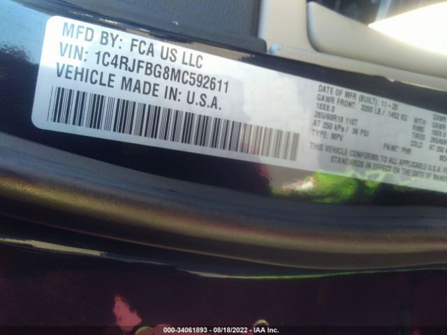 1C4RJFBG8MC592611 Jeep Grand Cherokee Limited