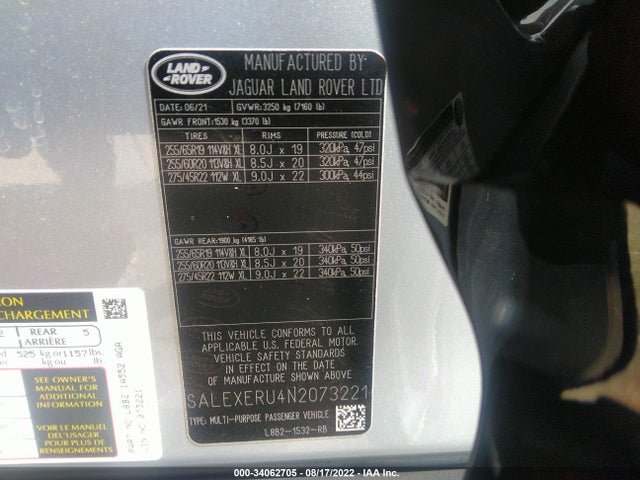 2022 Land Rover Defender, VIN: SALEXERU4N2073221