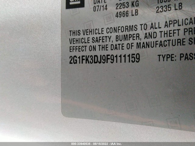 Chevrolet CAMARO SS 2015 2G1FK3DJ9F9111159 Image 9