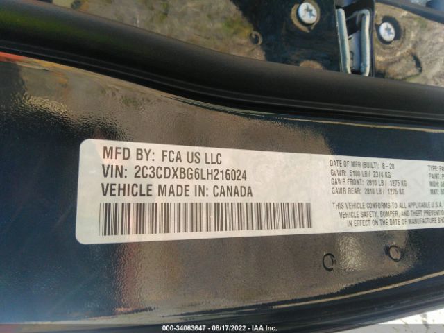 2C3CDXBG6LH216024 Dodge Charger Sxt