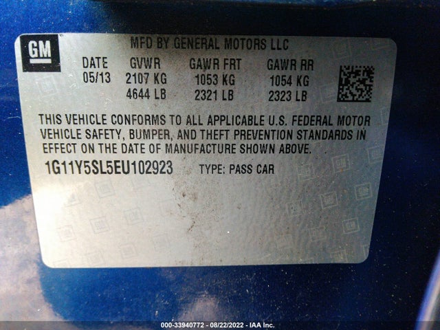 Chevrolet Impala 1ls 2014 1G11Y5SL5EU102923 Image 9