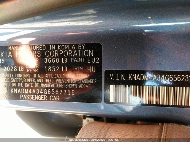 2016 Kia Rio, VIN: KNADM4A34G6562316