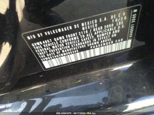 2021 Volkswagen Golf, VIN: 3VWG57AU3MM005395