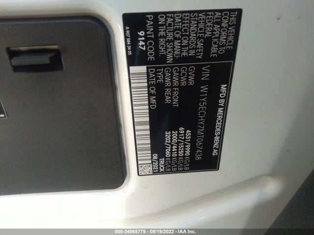 2021 Mercedes-Benz Sprinter, VIN: W1Y5ECHY7MT067438