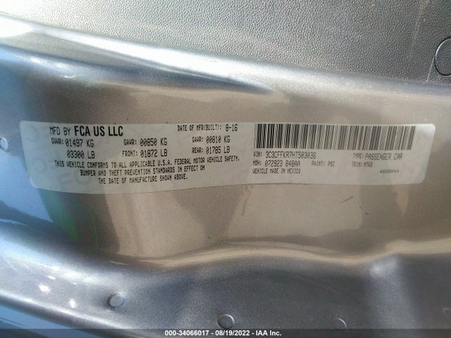3C3CFFKR7HT503036 Fiat 500 POP