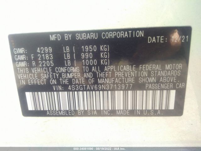 4S3GTAV69N3713977 Subaru Impreza Premium