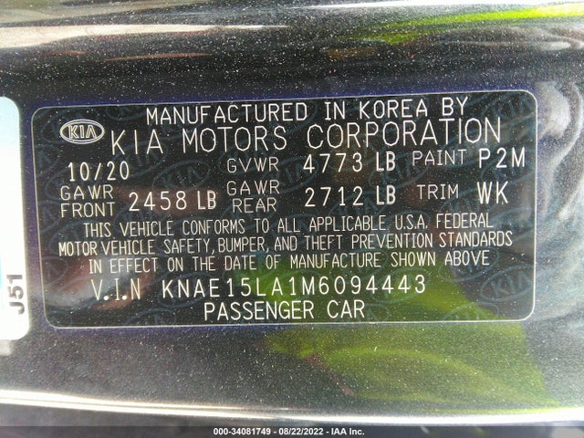 2021 Kia Stinger, VIN: KNAE15LA1M6094443