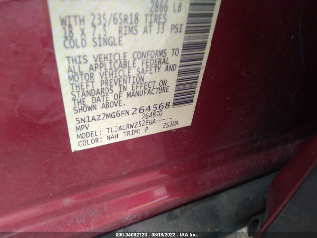 2015 Nissan Murano, VIN: 5N1AZ2MG6FN264568