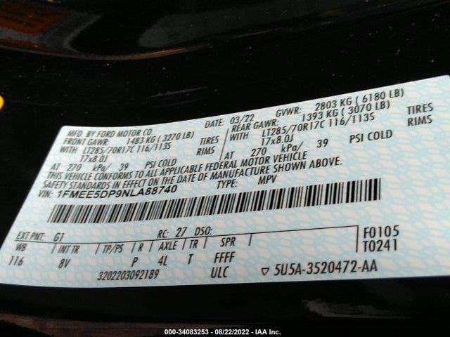 Ford Bronco Badlands 2022 1FMEE5DP9NLA88740 Image 9