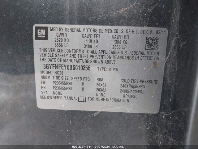 2011 CADILLAC SRX 3GYFNFEY0BS610256 Photo 8