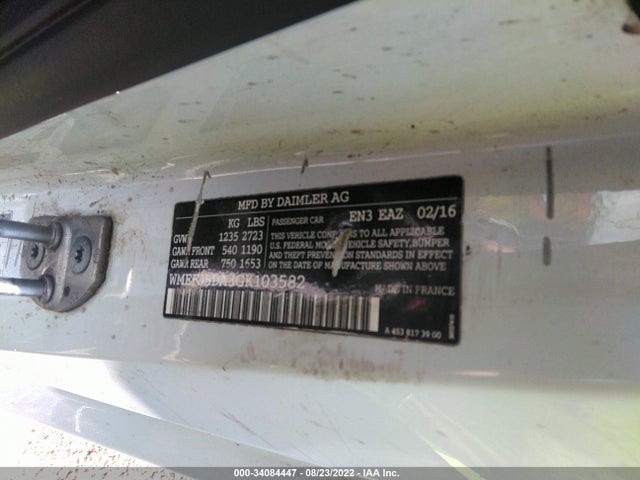 2016 Smart Fortwo, VIN: WMEFJ5DA3GK103582