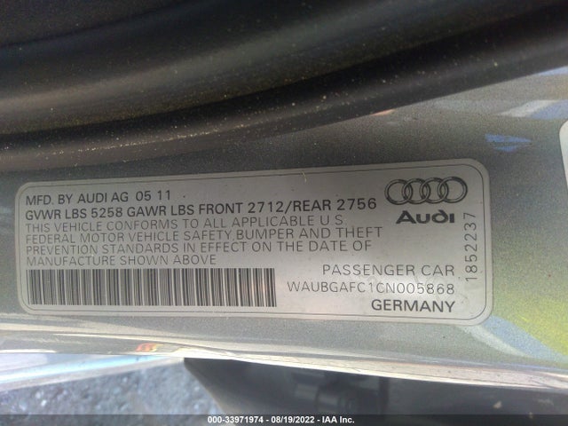 WAUBGAFC1CN005868 Audi A6 3.0t Prestige