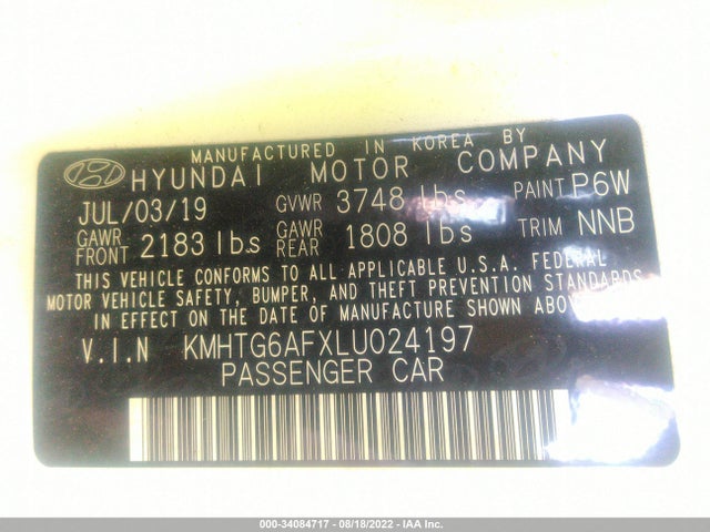 2020 Hyundai Veloster, VIN: KMHTG6AFXLU024197