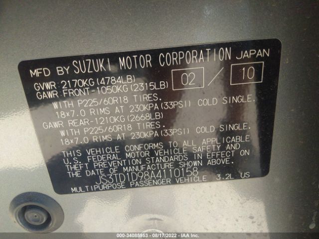JS3TD1D98A4110158 Suzuki Grand Vitara