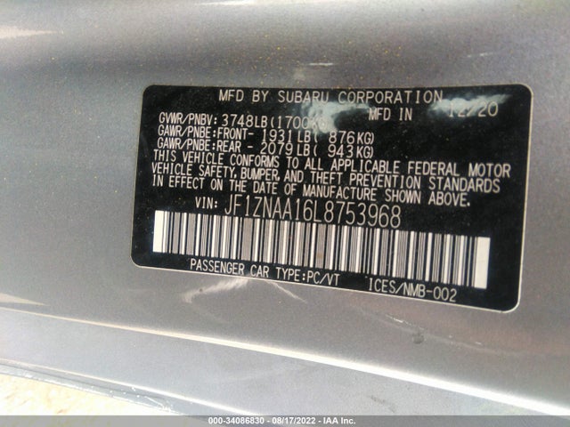 2020 Toyota 86, VIN: JF1ZNAA16L8753968