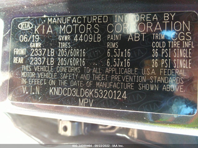 2019 Kia Niro, VIN: KNDCD3LD6K5320124