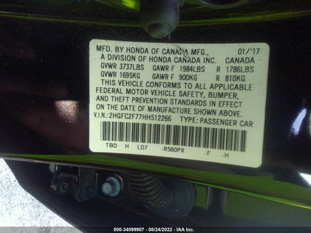 Honda Civic Sedan Ex 2017 2HGFC2F77HH512266 Image 9