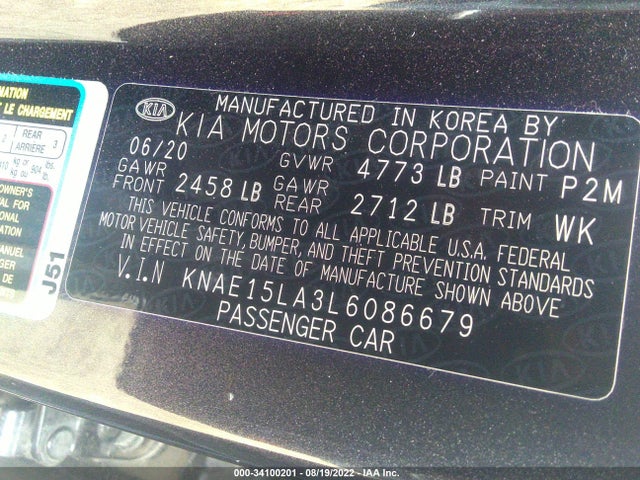 2020 Kia Stinger, VIN: KNAE15LA3L6086679