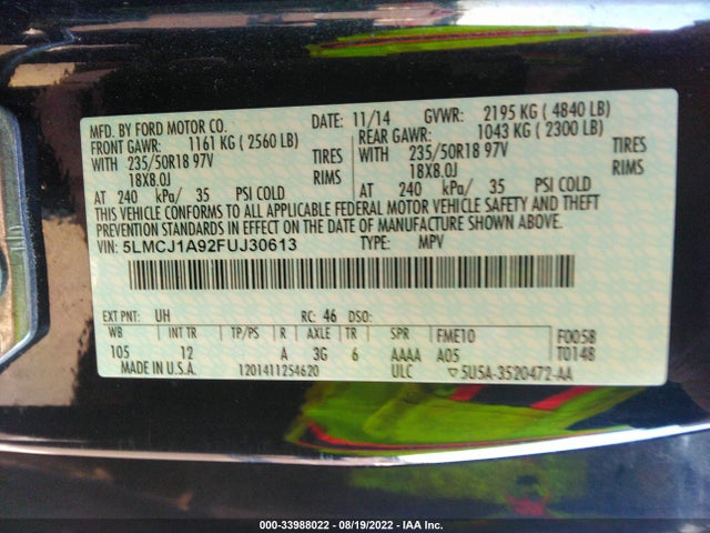 Lincoln MKC 2015 5LMCJ1A92FUJ30613 Image 10