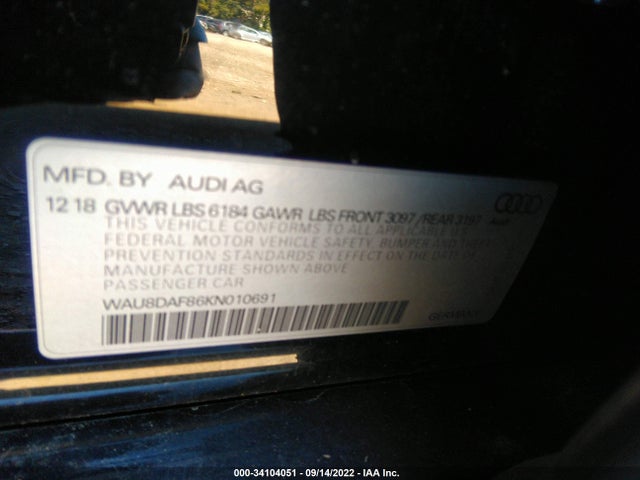 2019 Audi A8, VIN: WAU8DAF86KN010691