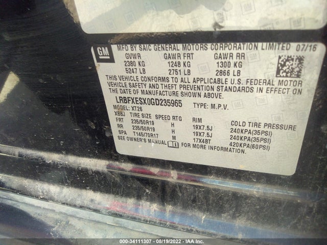 2016 Buick Envision, VIN: LRBFXESX0GD235965