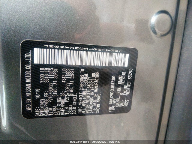 2020 Nissan Armada, VIN: JN8AY2NC3L9617361